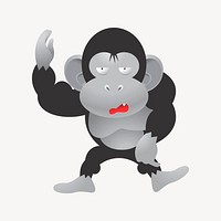 Bored gorilla clipart, cartoon animal illustration. Free public domain CC0 image.