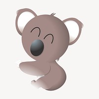 Happy koala clipart, cute animal illustration. Free public domain CC0 image.