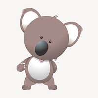 Cartoon koala bear clipart, cute animal illustration. 