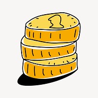 Stacked coins sticker, finance illustration vector. Free public domain CC0 image.
