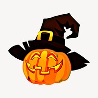 Halloween pumpkin clipart, festive illustration psd. Free public domain CC0 image.