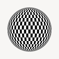 Optical illusion globe clipart, geometric shape illustration psd. Free public domain CC0 image.