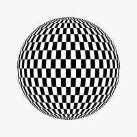 Optical illusion globe clipart, geometric shape illustration. Free public domain CC0 image.