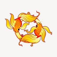 Pisces symbol, astrology sign illustration. Free public domain CC0 image.