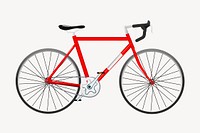 Red bicycle sticker, vehicle illustration vector. Free public domain CC0 image.
