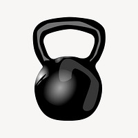 Kettlebell, sport equipment illustration. Free public domain CC0 image.