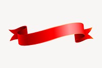 Ribbon banner clipart, red illustration psd. Free public domain CC0 image.
