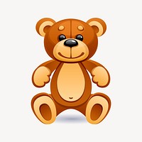 Teddy bear, kids toy illustration. Free public domain CC0 image.