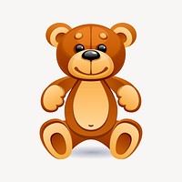Teddy bear clipart, kids toy illustration psd. Free public domain CC0 image.