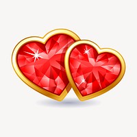Valentine's diamond heart, celebration illustration. Free public domain CC0 image.