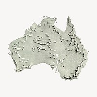 Australia map sticker, geography illustration vector. Free public domain CC0 image.