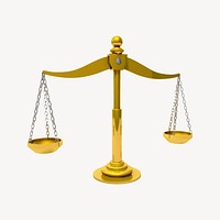 Scales of justice sticker, object illustration vector. Free public domain CC0 image.