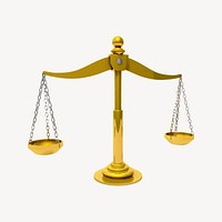 Scales of justice clipart, object illustration. Free public domain CC0 image.