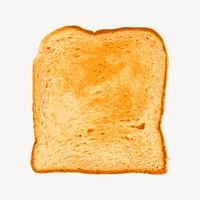 Toast slice clipart, breakfast food illustration psd. Free public domain CC0 image.