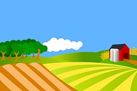 Farm landscape background, environment illustration vector. Free public domain CC0 image.