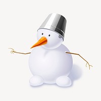Snowman clipart, 3D Christmas illustration. Free public domain CC0 image.