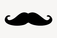 Mustache sticker, masculine illustration vector. Free public domain CC0 image.