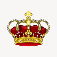 Royal crown sticker, object illustration vector. Free public domain CC0 image.