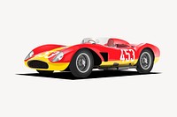 Racing car clipart, transportation illustration psd. Free public domain CC0 image.