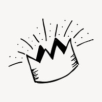 Crown doodle clipart, object illustration. Free public domain CC0 image.