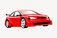 Red sports car clipart, vehicle illustration vector. Free public domain CC0 image.