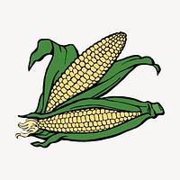 Corn clipart, vegetable illustration vector. Free public domain CC0 image.