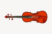 Violin collage element, musical instrument illustration psd. Free public domain CC0 image.