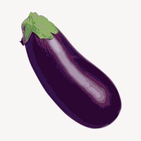 Eggplant clipart, vegetable illustration vector. Free public domain CC0 image.