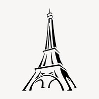 Eiffel tower clipart, landmark illustration vector. Free public domain CC0 image.