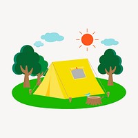 Camping site clipart, travel illustration vector. Free public domain CC0 image.