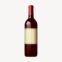 Wine bottle clipart, alcoholic beverage illustration vector. Free public domain CC0 image.