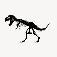 T-rex dinosaur fossil clipart, extinct animal illustration vector. Free public domain CC0 image.