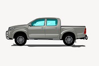 Pickup truck clipart, vehicle illustration vector. Free public domain CC0 image.