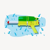 Water gun collage element, kid's toy illustration psd. Free public domain CC0 image.
