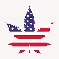 US cannabis law clipart, flag illustration vector. 