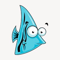 Cartoon fish clipart, sea animal illustration vector. Free public domain CC0 image.