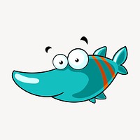 Cartoon fish clipart, sea animal illustration vector. Free public domain CC0 image.