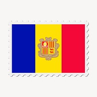 Andorra flag collage element, postage stamp psd. Free public domain CC0 image.
