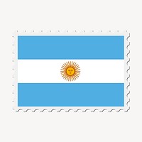 Argentina flag clipart, postage stamp vector. Free public domain CC0 image.