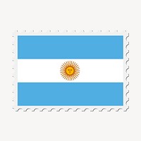 Argentina flag collage element, postage stamp psd. Free public domain CC0 image.