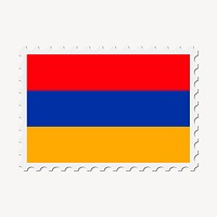 Armenia flag collage element, postage stamp psd. Free public domain CC0 image.