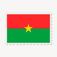 Burkina Faso flag clipart, postage stamp vector. Free public domain CC0 image.