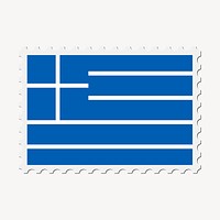 Greece flag collage element, postage stamp psd. Free public domain CC0 image.