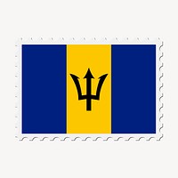 Barbados flag collage element, postage stamp psd. Free public domain CC0 image.