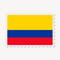 Colombia flag clipart, postage stamp vector. Free public domain CC0 image.
