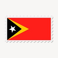 East Timor flag clipart, postage stamp vector. Free public domain CC0 image.
