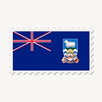 Island Falklands flag collage element, postage stamp psd. Free public domain CC0 image.