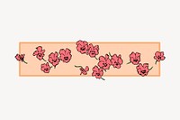 Pink flower divider sticker, decorative illustration psd. Free public domain CC0 image.