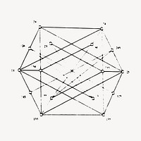 Kazhdan-lusztig graph sticker, mathematics illustration psd. Free public domain CC0 image.