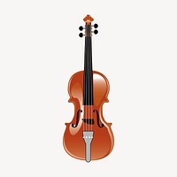 Violin sticker, musical instrument illustration psd. Free public domain CC0 image.